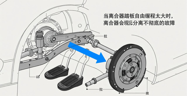 离合器踏板自由行程调整_不踩离合器能换挡吗_离合器分离不彻底原因