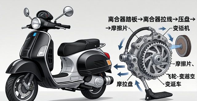 摩托车离合器构成 大鼓小鼓摩擦片压弹推杆_摩托车踏板车离合器_摩托车离合器分类 手动自动离心式电子式