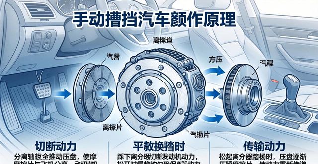 手动挡离合器作用及驾驶技巧_手动挡离合器组成及工作原理_离合器自由行程示意图